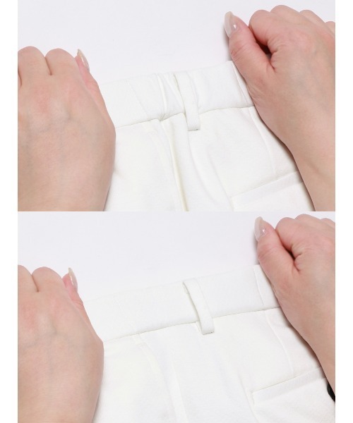 SUIT SQUARE(スーツスクエア)の「タックテーパードパンツ/ストレッチ/RENU/モクロディジャージー/無地/CR11-S(スラックス・メンズ・グレー/ホワイト・S/M/L/LL)」の9枚目の写真