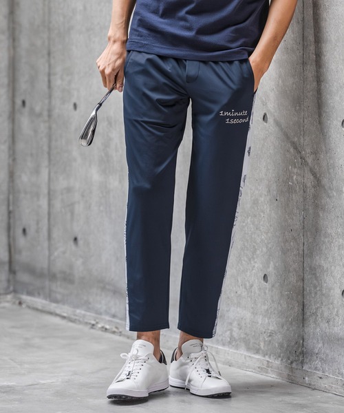 1minute 1second(ワンミニットワンセカンド)の「mp14690-high stretch knit line easy pants イージーパンツ(1M26N050)(その他パンツ・メンズ・ネイビー/ホワイト系その他/ブラック・XL/L/M/S)」の2枚目の写真