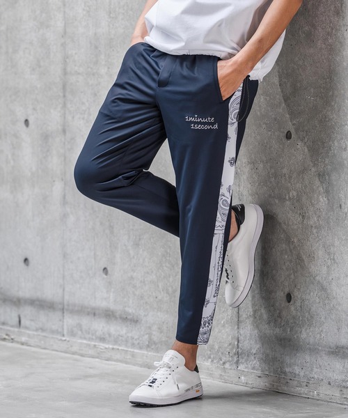 1minute 1second(ワンミニットワンセカンド)の「mp14690-high stretch knit line easy pants イージーパンツ(1M26N050)(その他パンツ・メンズ・ネイビー/ホワイト系その他/ブラック・XL/L/M/S)」の9枚目の写真