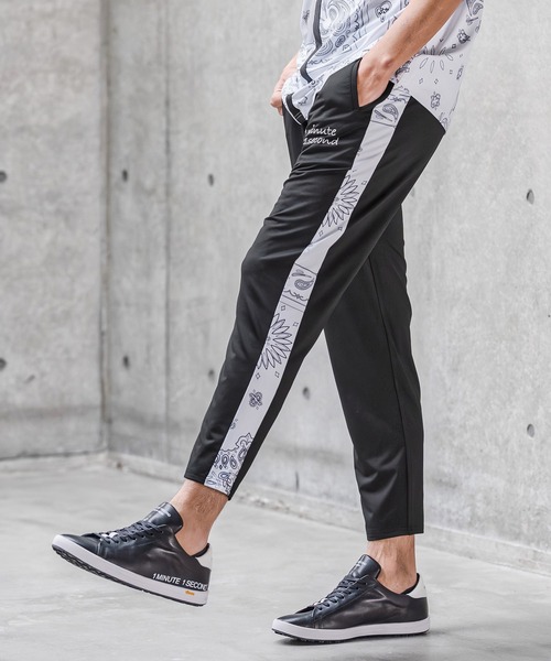 1minute 1second(ワンミニットワンセカンド)の「mp14690-high stretch knit line easy pants イージーパンツ(1M26N050)(その他パンツ・メンズ・ネイビー/ホワイト系その他/ブラック・XL/L/M/S)」の17枚目の写真