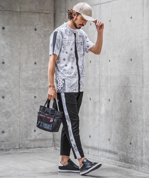 1minute 1second(ワンミニットワンセカンド)の「mp14690-high stretch knit line easy pants イージーパンツ(1M26N050)(その他パンツ・メンズ・ネイビー/ホワイト系その他/ブラック・XL/L/M/S)」の18枚目の写真