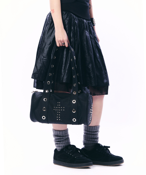 SETUP-EXE(セットアップイーエックスイー)の「EYELET STRAP DUFFLE BAG / BLACK(ボストンバッグ・レディース・その他・OS)」の6枚目の写真