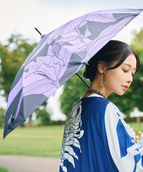 カヤ(カヤ)の「【カヤ】花影日傘 晴雨兼用(長傘・レディース・レッド/パープル/ホワイト・FREE)」の9枚目の写真
