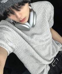 COSYHARU（コシハル）の「ベロアカットオフ半袖ニット（Tシャツ/カットソー）」