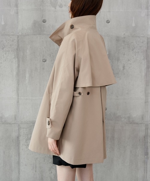 DRESS PLUS(ドレスプラス)の「トレンチコート Aライン 裏地付き アウタ(トレンチコート・レディース・アイボリー/ブラック/ベージュ・M)」の13枚目の写真