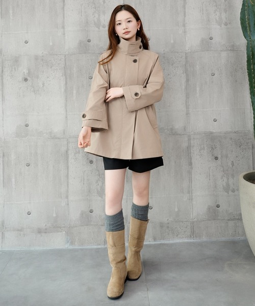 DRESS PLUS(ドレスプラス)の「トレンチコート Aライン 裏地付き アウタ(トレンチコート・レディース・アイボリー/ブラック/ベージュ・M)」の15枚目の写真
