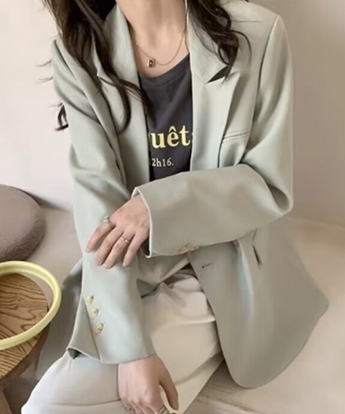 mielu(ミエル)の「スタイリッシュブレザージャケット(その他アウター・レディース・ホワイト/ブラウン/ブラック・MEDIUM/LARGE)」の12枚目の写真