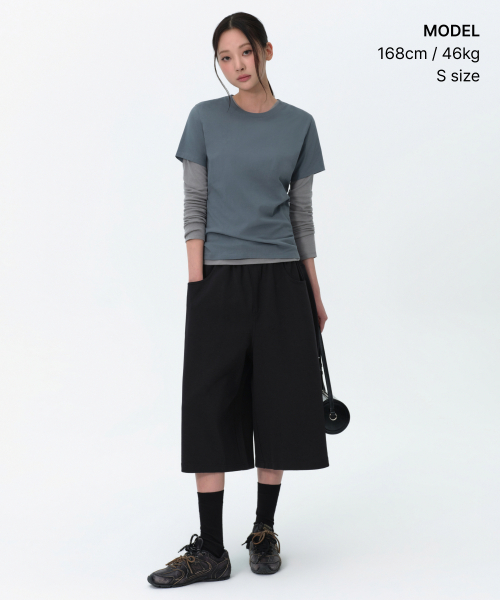 MUSINSA STANDARD WOMAN（ムシンサスタンダードウーマン）の「ウィメンズプレーンクルネックTシャツ[ピーコックブルー]（Tシャツ/カットソー・レディース・その他・X-SMALL/SMALL/MEDIUM/LARGE）」の2枚目の写真