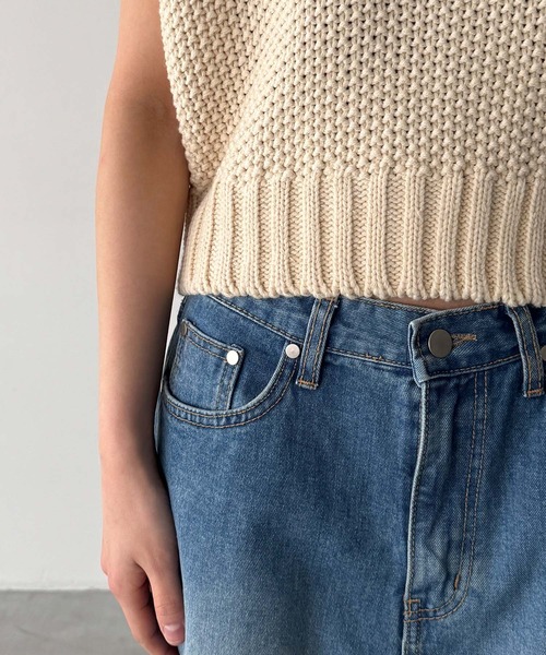 CANAL JEAN（キャナルジーン）の「El mar　かのこ編みニットベスト（ベスト・レディース・ネイビー/オフホワイト・ONE SIZE）」の13枚目の写真