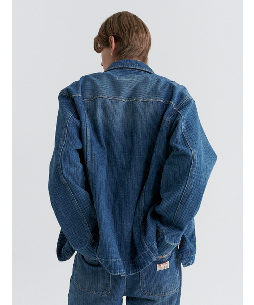 MAGOODGAN(メックウッドガン)の「トラッカージャケット5113ヘリンボーンセミオーバーフィットミディアムインディゴデニムジャケット(デニムジャケット・レディース・その他・SMALL/MEDIUM/LARGE)」の6枚目の写真