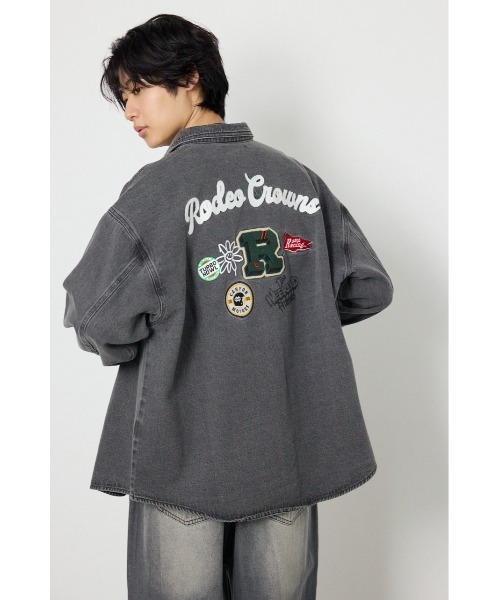 RODEO CROWNS WIDE BOWL(ロデオクラウンズワイドボウル)の「バラエティーデニムシャツ(シャツ/ブラウス・メンズ・ブラック/ライトブルー・MEDIUM/LARGE)」の2枚目の写真