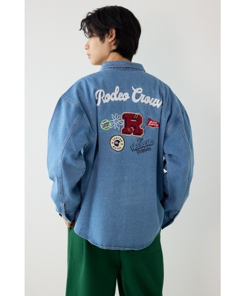 RODEO CROWNS WIDE BOWL(ロデオクラウンズワイドボウル)の「バラエティーデニムシャツ(シャツ/ブラウス・メンズ・ブラック/ライトブルー・MEDIUM/LARGE)」の10枚目の写真