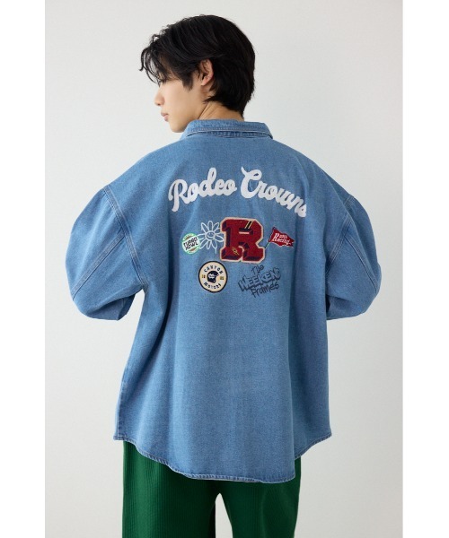 RODEO CROWNS WIDE BOWL(ロデオクラウンズワイドボウル)の「バラエティーデニムシャツ(シャツ/ブラウス・メンズ・ブラック/ライトブルー・MEDIUM/LARGE)」の11枚目の写真