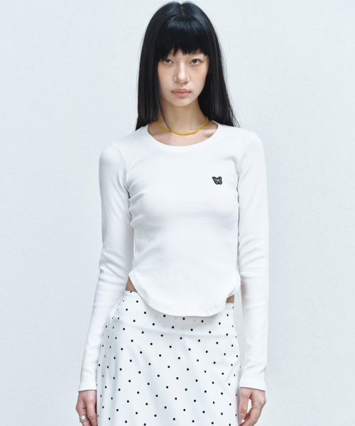 NICK&NICOLE(ニックアンドニコール)の「BUTTERFLY LONG SLEEVE TOP_IVORY(Tシャツ/カットソー・レディース・その他・FREE)」の1枚目の写真