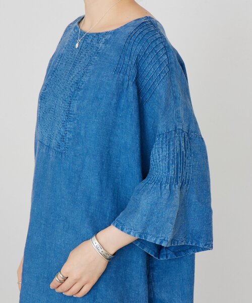 LIVETART（リヴェタート）の「ウォッシュドリネンワンピース（ワンピース・レディース・インディゴブルー・FREE）」の10枚目の写真