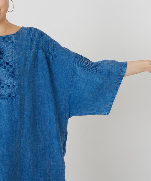 LIVETART（リヴェタート）の「ウォッシュドリネンワンピース（ワンピース・レディース・インディゴブルー・FREE）」の12枚目の写真