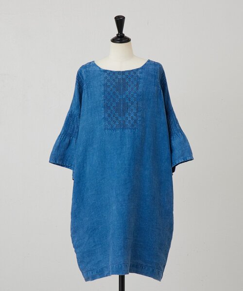 LIVETART（リヴェタート）の「ウォッシュドリネンワンピース（ワンピース・レディース・インディゴブルー・FREE）」の14枚目の写真