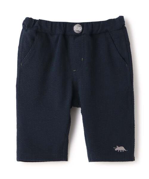 kladskap（クレードスコープ）の「【人気商品再入荷】【直営店で取り扱い無し】ワンポイント刺しゅう6分丈パンツ（その他パンツ・キッズ・ブルー系その他/ベージュ・120cm/110cm/130cm/100cm/90cm）」の2枚目の写真