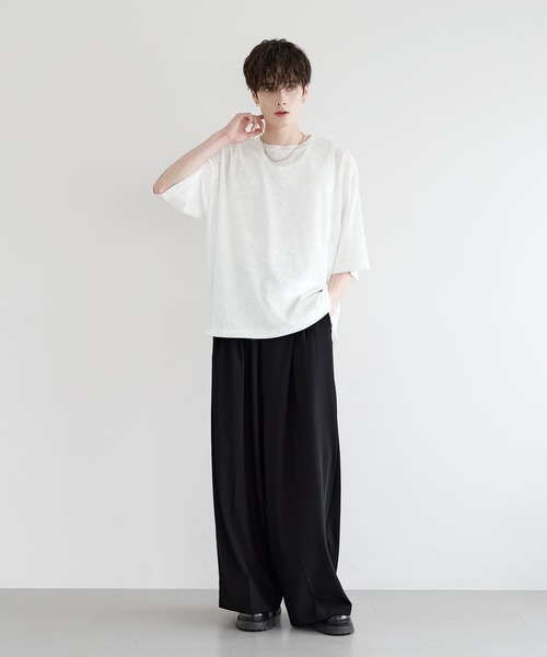 LILL(リル)の「シアーベロアハーフスリーブカットソー(Tシャツ/カットソー・メンズ・ホワイト/チャコールグレー/ブラック・XL/L/M/S)」の8枚目の写真