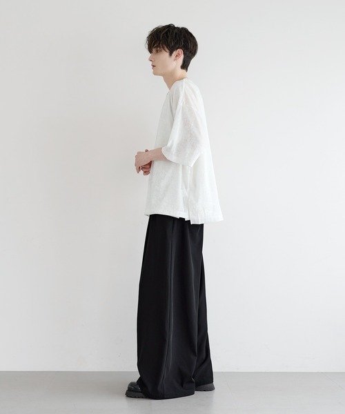 LILL(リル)の「シアーベロアハーフスリーブカットソー(Tシャツ/カットソー・メンズ・ホワイト/チャコールグレー/ブラック・XL/L/M/S)」の10枚目の写真