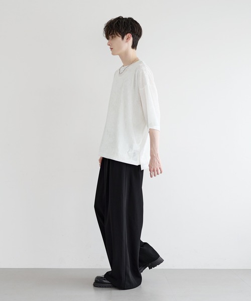 LILL(リル)の「シアーベロアハーフスリーブカットソー(Tシャツ/カットソー・メンズ・ホワイト/チャコールグレー/ブラック・XL/L/M/S)」の11枚目の写真