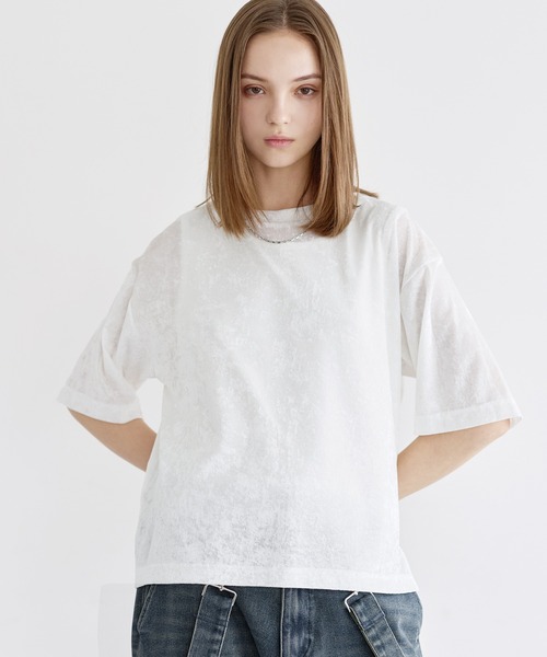 LILL(リル)の「シアーベロアハーフスリーブカットソー(Tシャツ/カットソー・メンズ・ホワイト/チャコールグレー/ブラック・XL/L/M/S)」の12枚目の写真