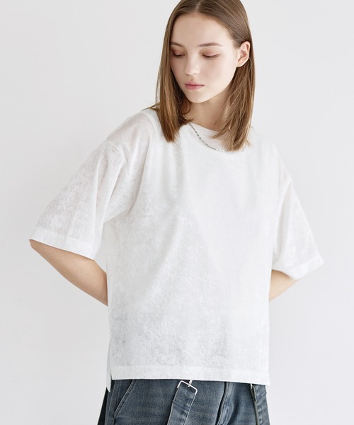 LILL(リル)の「シアーベロアハーフスリーブカットソー(Tシャツ/カットソー・メンズ・ホワイト/チャコールグレー/ブラック・XL/L/M/S)」の13枚目の写真