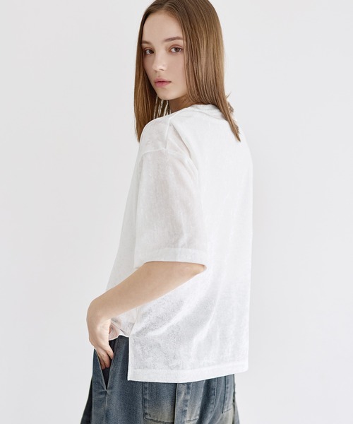 LILL(リル)の「シアーベロアハーフスリーブカットソー(Tシャツ/カットソー・メンズ・ホワイト/チャコールグレー/ブラック・XL/L/M/S)」の14枚目の写真