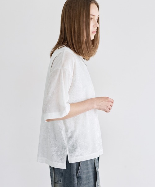 LILL(リル)の「シアーベロアハーフスリーブカットソー(Tシャツ/カットソー・メンズ・ホワイト/チャコールグレー/ブラック・XL/L/M/S)」の15枚目の写真