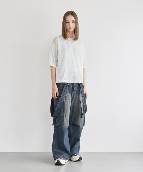 LILL(リル)の「シアーベロアハーフスリーブカットソー(Tシャツ/カットソー・メンズ・ホワイト/チャコールグレー/ブラック・XL/L/M/S)」の16枚目の写真