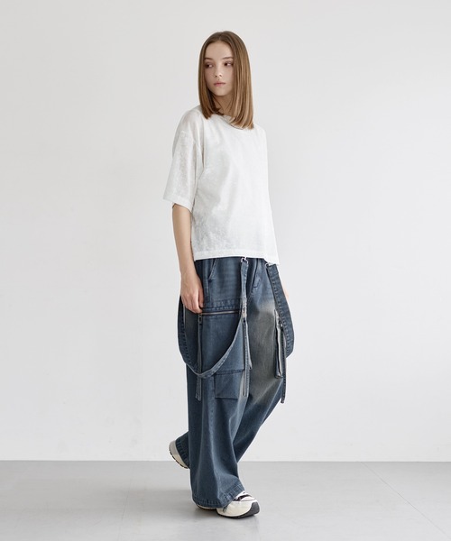 LILL(リル)の「シアーベロアハーフスリーブカットソー(Tシャツ/カットソー・メンズ・ホワイト/チャコールグレー/ブラック・XL/L/M/S)」の17枚目の写真
