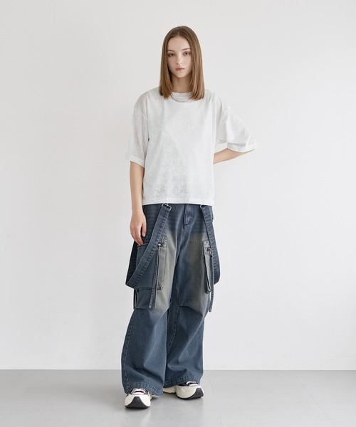 LILL(リル)の「シアーベロアハーフスリーブカットソー(Tシャツ/カットソー・メンズ・ホワイト/チャコールグレー/ブラック・XL/L/M/S)」の18枚目の写真
