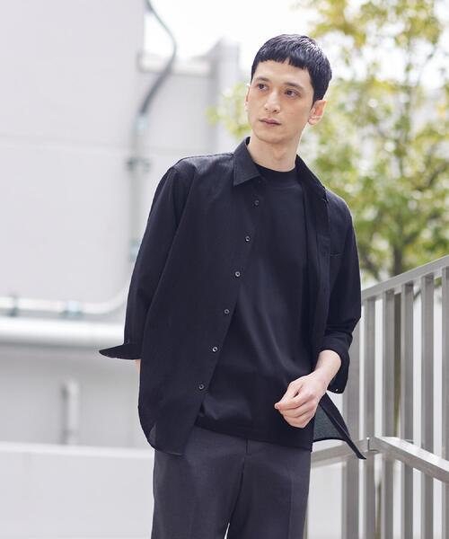 TAKEO KIKUCHI(タケオキクチ)の「【通気性】トリコットサッカー 7分袖シャツ(シャツ/ブラウス・メンズ・グリーン系/ピンク/ブルー系その他/ブラック・02/01/04/03)」の9枚目の写真