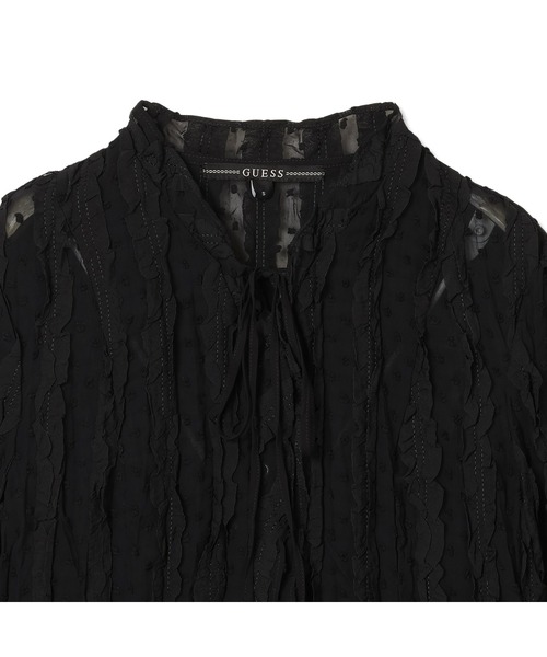 Guess(ゲス)の「LADIES' Woven L/Slv Blouse シャツ ブラウス(シャツ/ブラウス・レディース・ブラック/アイボリー・X-SMALL/MEDIUM/SMALL)」の5枚目の写真