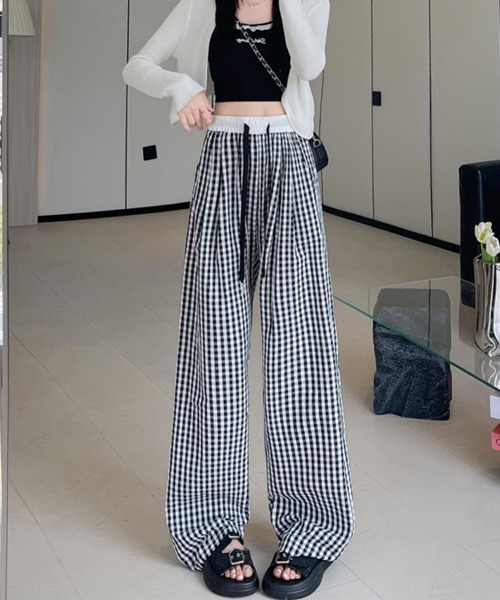 SallyLunn(サリーラン)の「ギンガムチェック リラクシーパンツ(その他パンツ・レディース・ブラック/ピンク/イエロー・MEDIUM/LARGE)」の6枚目の写真
