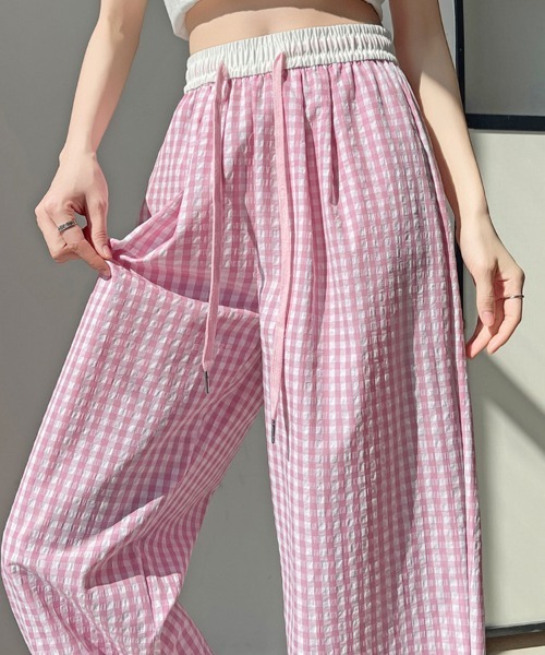 SallyLunn(サリーラン)の「ギンガムチェック リラクシーパンツ(その他パンツ・レディース・ブラック/ピンク/イエロー・MEDIUM/LARGE)」の7枚目の写真