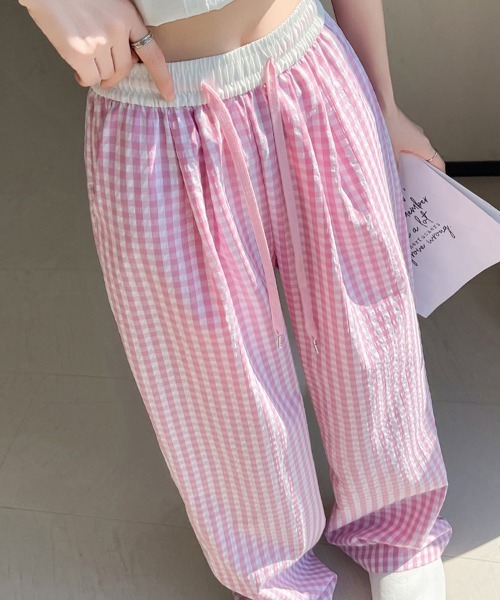 SallyLunn(サリーラン)の「ギンガムチェック リラクシーパンツ(その他パンツ・レディース・ブラック/ピンク/イエロー・MEDIUM/LARGE)」の9枚目の写真