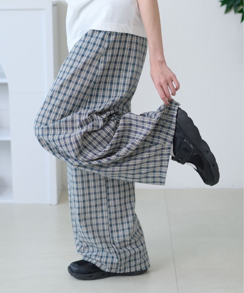 ちー様確認用 レディースのパンツ（ブルー・ネイビー/青色系・チェック柄