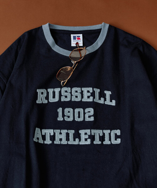 FREAK'S STORE(フリークスストア)の「限定展開 RUSSELL ATHLETIC × FREAK'S STORE/ラッセルアスレチック 別注 チェーン ステッチ リンガー 半袖 Tシャツ(Tシャツ/カットソー・レディース・オフホワイト/サックスブルー/ブラック/ライトグレー/ネイビー・フリ-)」の5枚目の写真