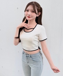 NOMAE | ストーンドットBACKリボントップス(Tシャツ/カットソー)