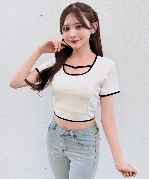 NOMAE（ノーマエ）の「ストーンドットBACKリボントップス（Tシャツ/カットソー・レディース・ブラック/ブラック系その他/ホワイト/ベージュ系その他・FREE）」の12枚目の写真