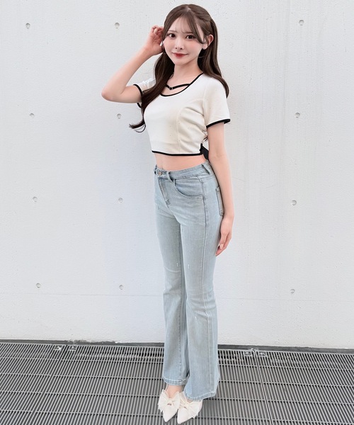 NOMAE（ノーマエ）の「ストーンドットBACKリボントップス（Tシャツ/カットソー・レディース・ブラック/ブラック系その他/ホワイト/ベージュ系その他・FREE）」の8枚目の写真