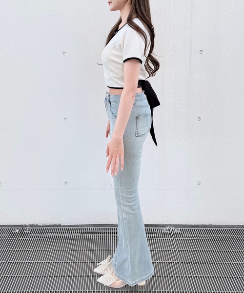 NOMAE（ノーマエ）の「ストーンドットBACKリボントップス（Tシャツ/カットソー・レディース・ブラック/ブラック系その他/ホワイト/ベージュ系その他・FREE）」の5枚目の写真