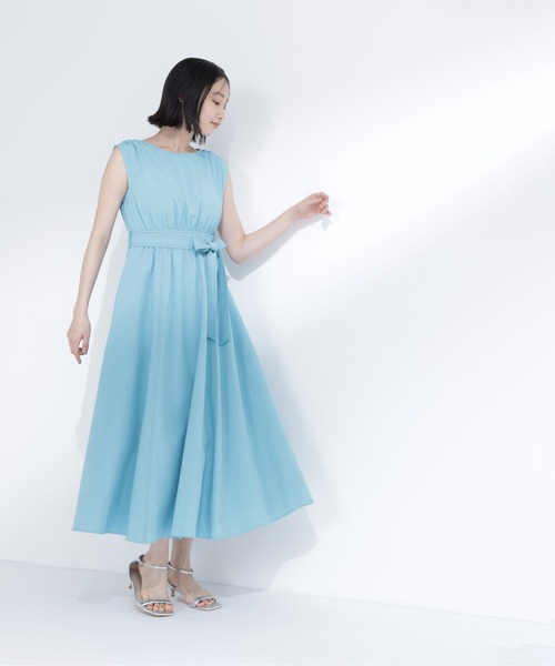 NATURAL BEAUTY BASIC(ナチュラルビューティーベーシック)の「ベルテッドステッチワンピース(ワンピース・レディース・ホワイト系その他/グリーン系その他/ネイビー系・P/S/MEDIUM/SMALL)」の12枚目の写真