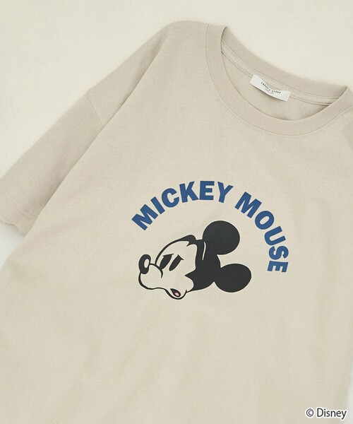 FREAK'S STORE(フリークスストア)の「限定展開 別注/Mickey Mouse/ミッキーマウス/フロッキープリントアーチ半袖Tシャツ(Tシャツ/カットソー・レディース・オフホワイト/ナチュラル/ブルー/ブラック/ブラウン・フリ-)」の5枚目の写真