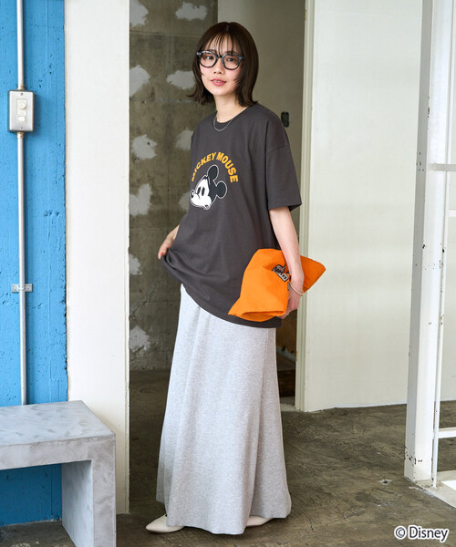 FREAK'S STORE(フリークスストア)の「限定展開 別注/Mickey Mouse/ミッキーマウス/フロッキープリントアーチ半袖Tシャツ(Tシャツ/カットソー・レディース・オフホワイト/ナチュラル/ブルー/ブラック/ブラウン・フリ-)」の21枚目の写真