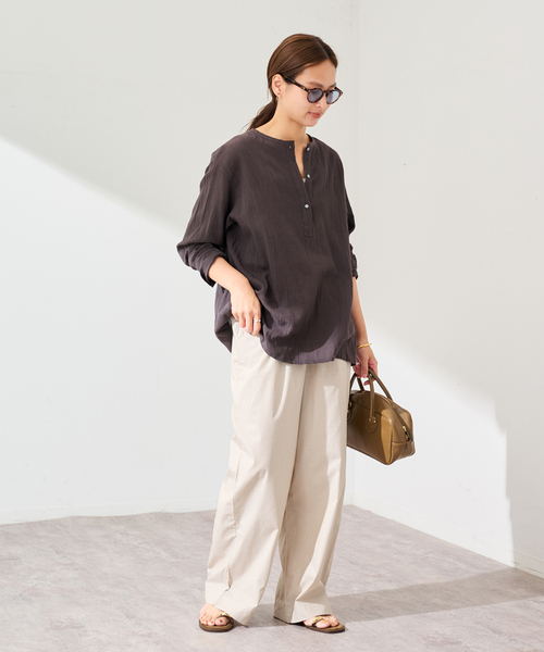 FRAMeWORK（フレームワーク）の「BASERANGE/ベースレンジ CLAUDE PANTS(ベージュ)（スラックス・レディース・ベージュ・FREE）」の2枚目の写真