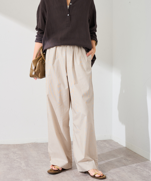 FRAMeWORK（フレームワーク）の「BASERANGE/ベースレンジ CLAUDE PANTS(ベージュ)（スラックス・レディース・ベージュ・FREE）」の5枚目の写真