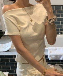 ボーダーTシャツ オフショルダー 半袖 カットソー