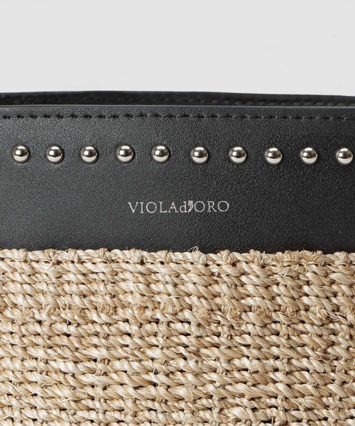 VIOLAd'ORO（ヴィオラドーロ）の「【VIOLAd'ORO (ヴィオラドーロ)】アバカスエードトリムカゴショルダーバッグ（ショルダーバッグ・レディース・ブラック系その他・FREE）」の4枚目の写真